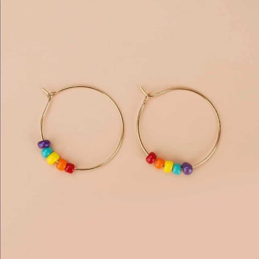 ๐๐๐๐งกโค๏ธ Rainbow Pride Hoop Earrings - Picture 2 of 4